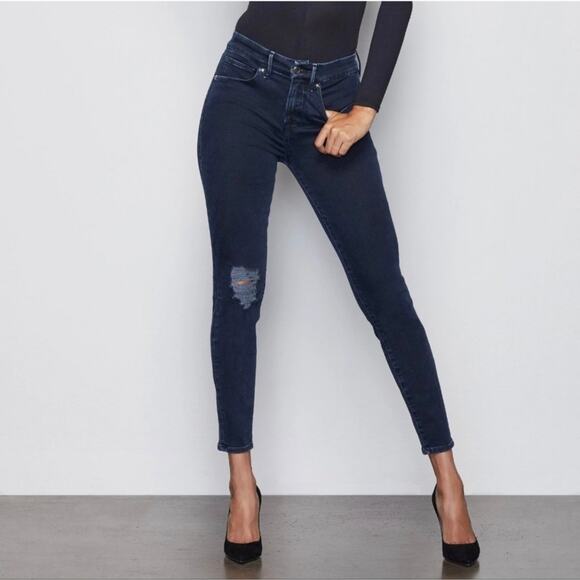 Good American Good Legs High Waisted Sculpting Distressed Skinny Jean - Picture 2 of 8